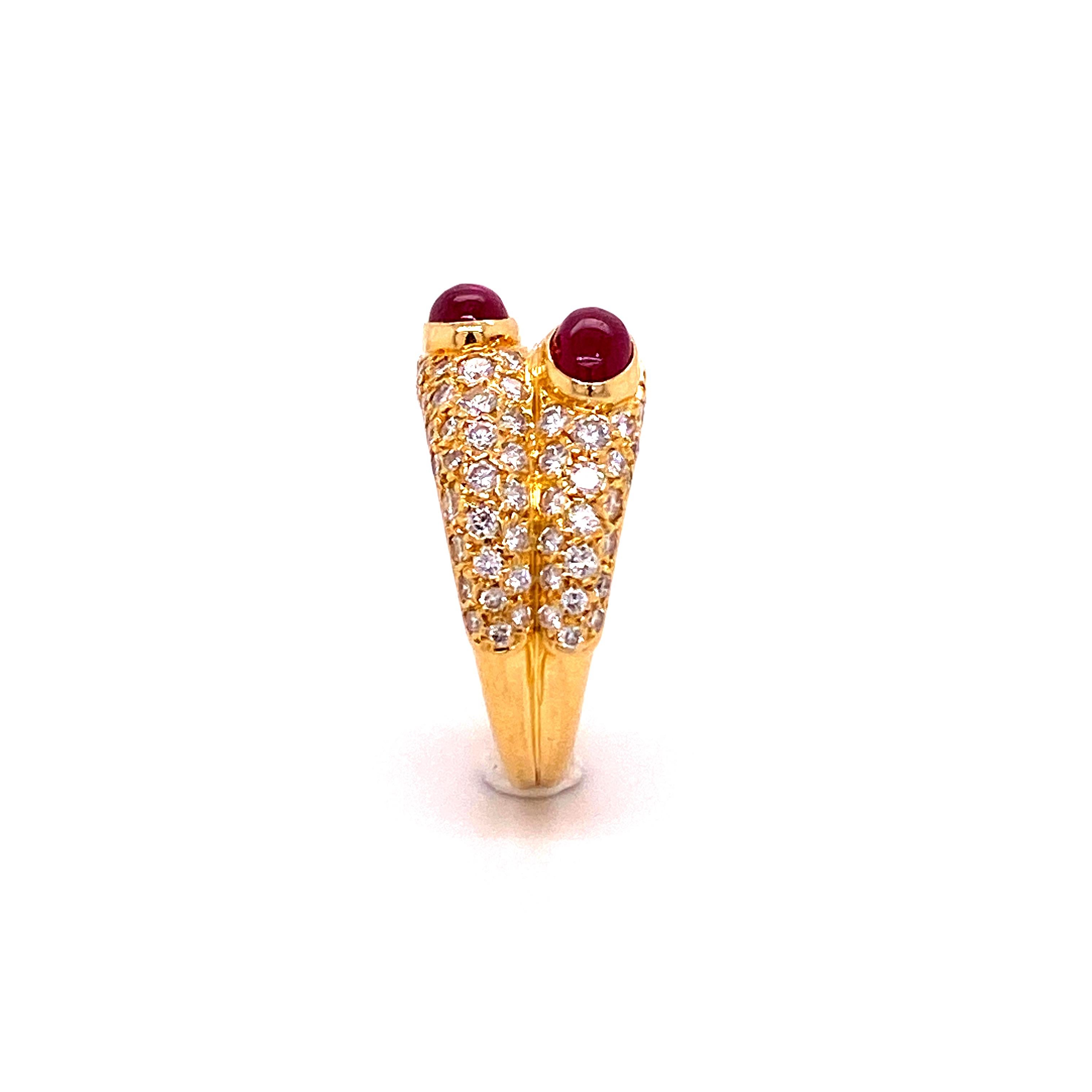 Cartier Ruby and Diamond Ring in 18 Karat Yellow Gold 2