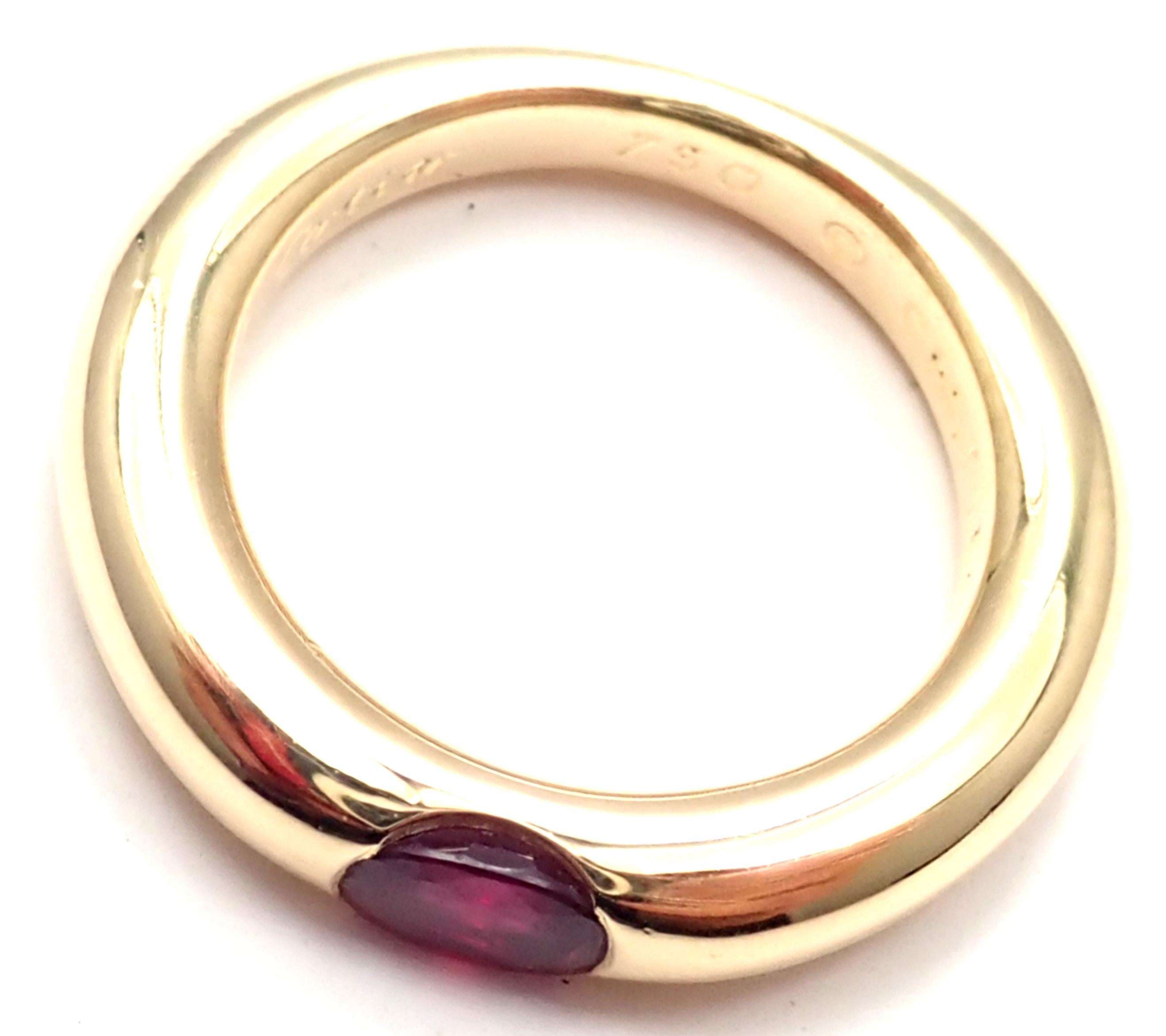 Cartier Ruby Ellipse Yellow Gold Band Ring 5