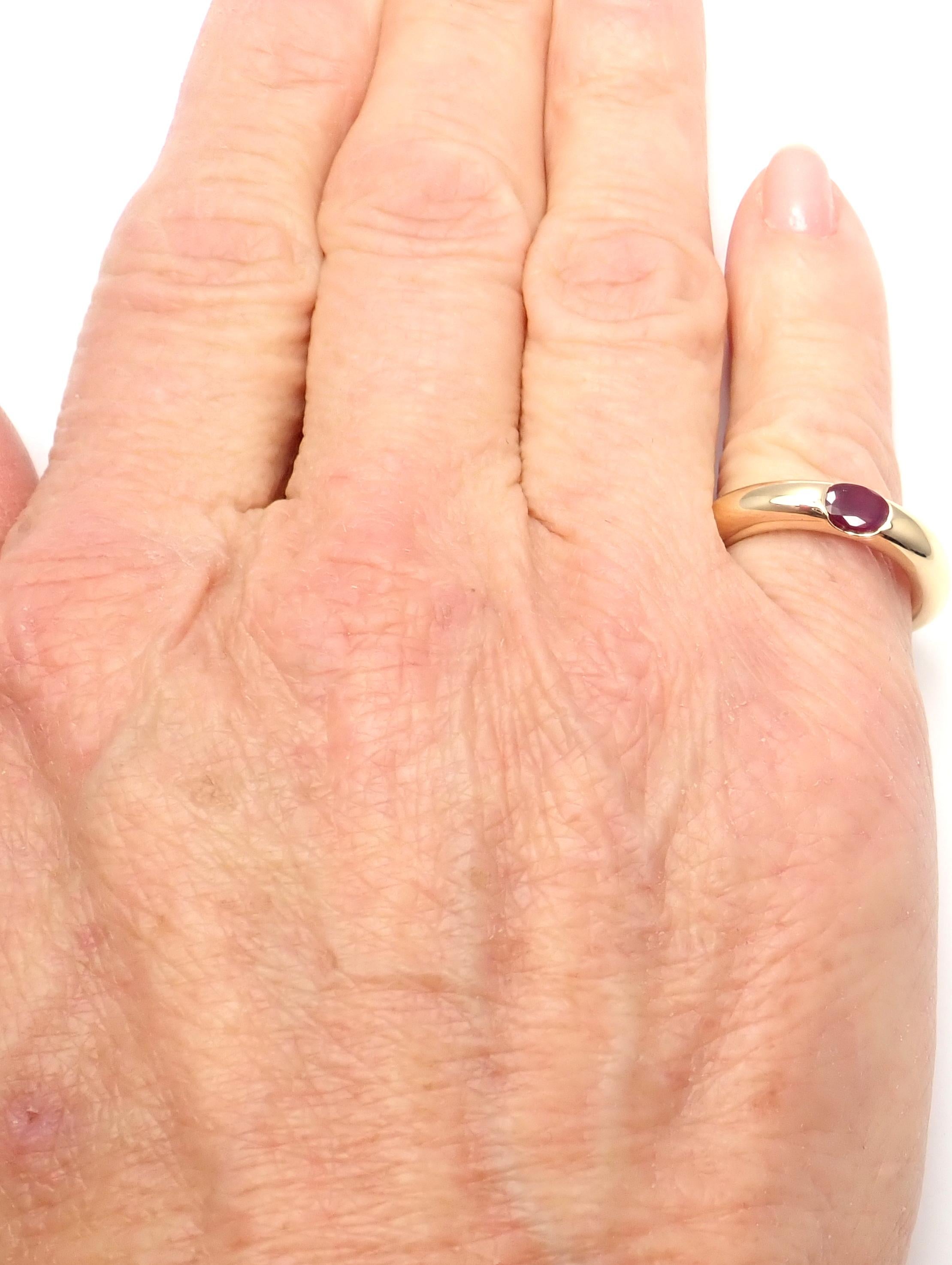 Cartier Ruby Ellipse Yellow Gold Band Ring 6