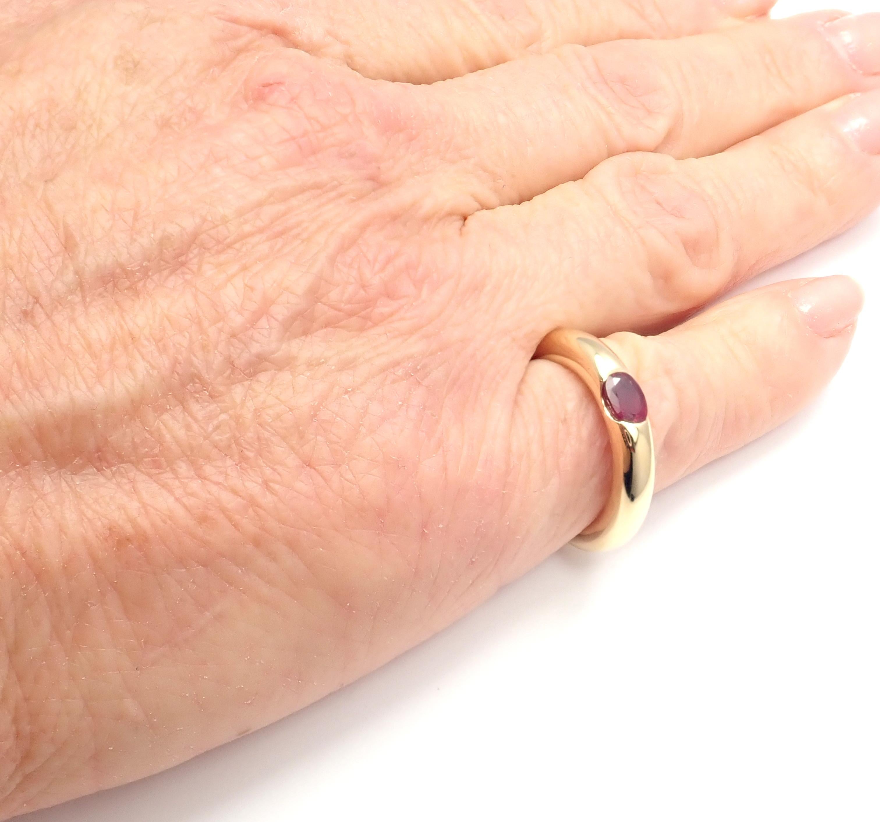 Cartier Ruby Ellipse Yellow Gold Band Ring 7