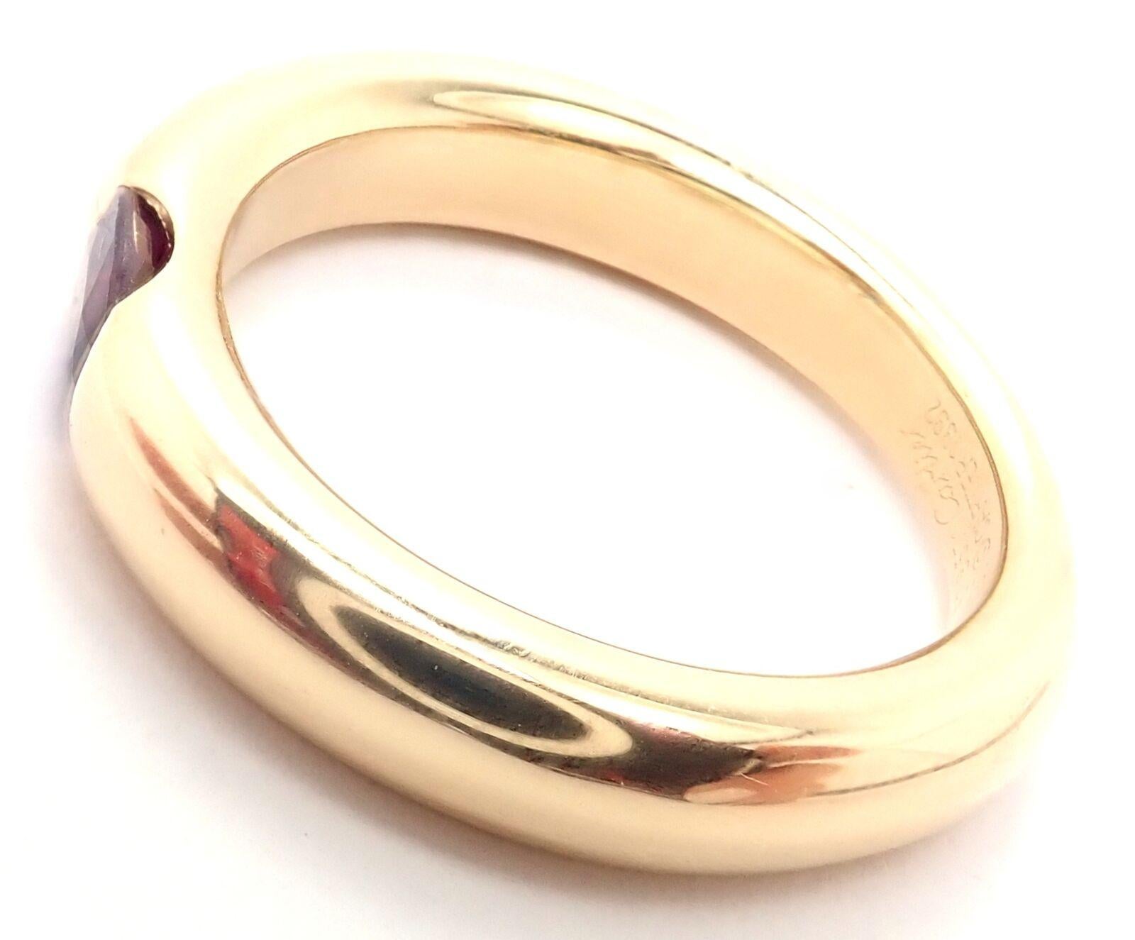 Women's or Men's Cartier Ruby Ellipse Yellow Gold Band Ring
