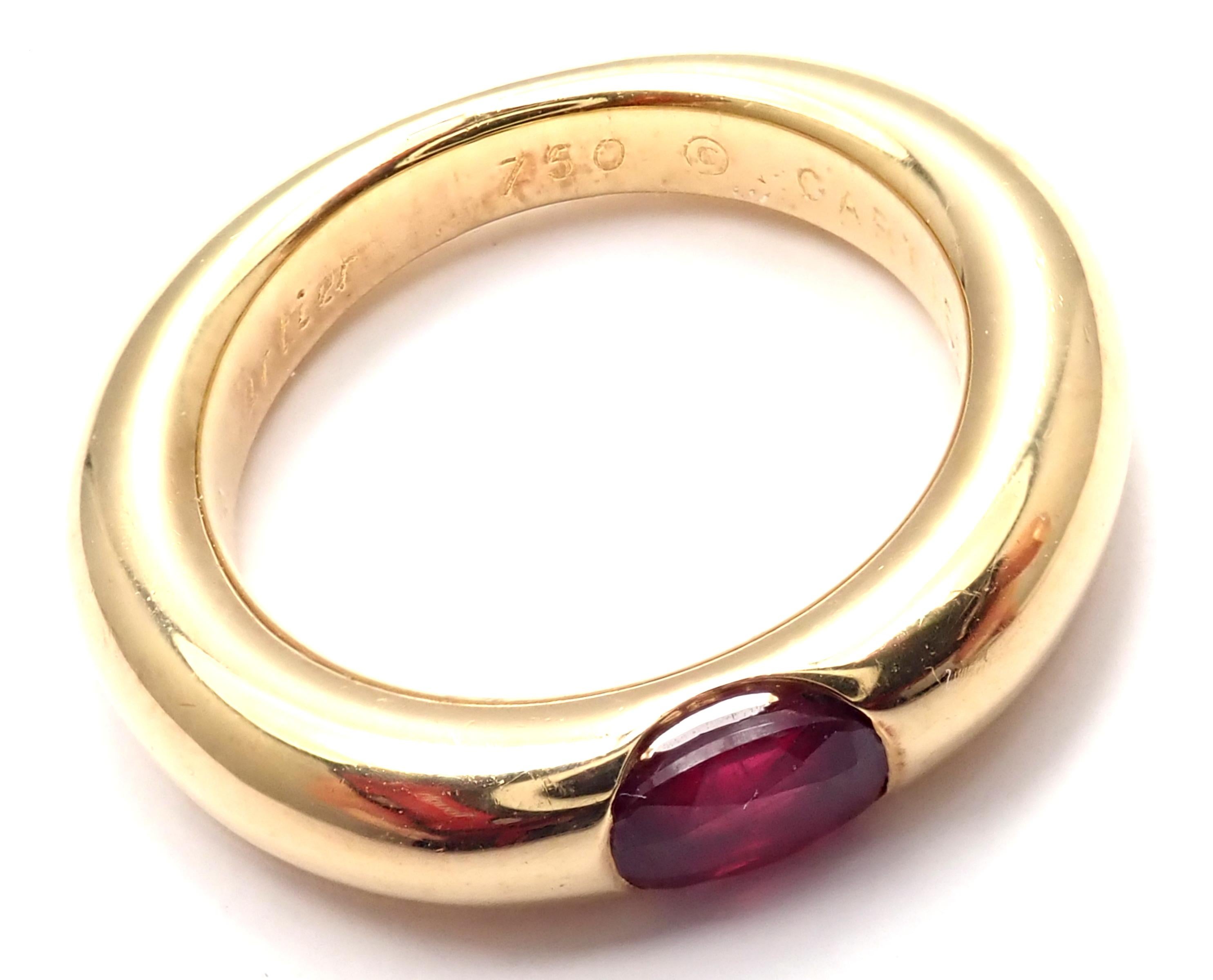 Cartier Ruby Ellipse Yellow Gold Band Ring 1