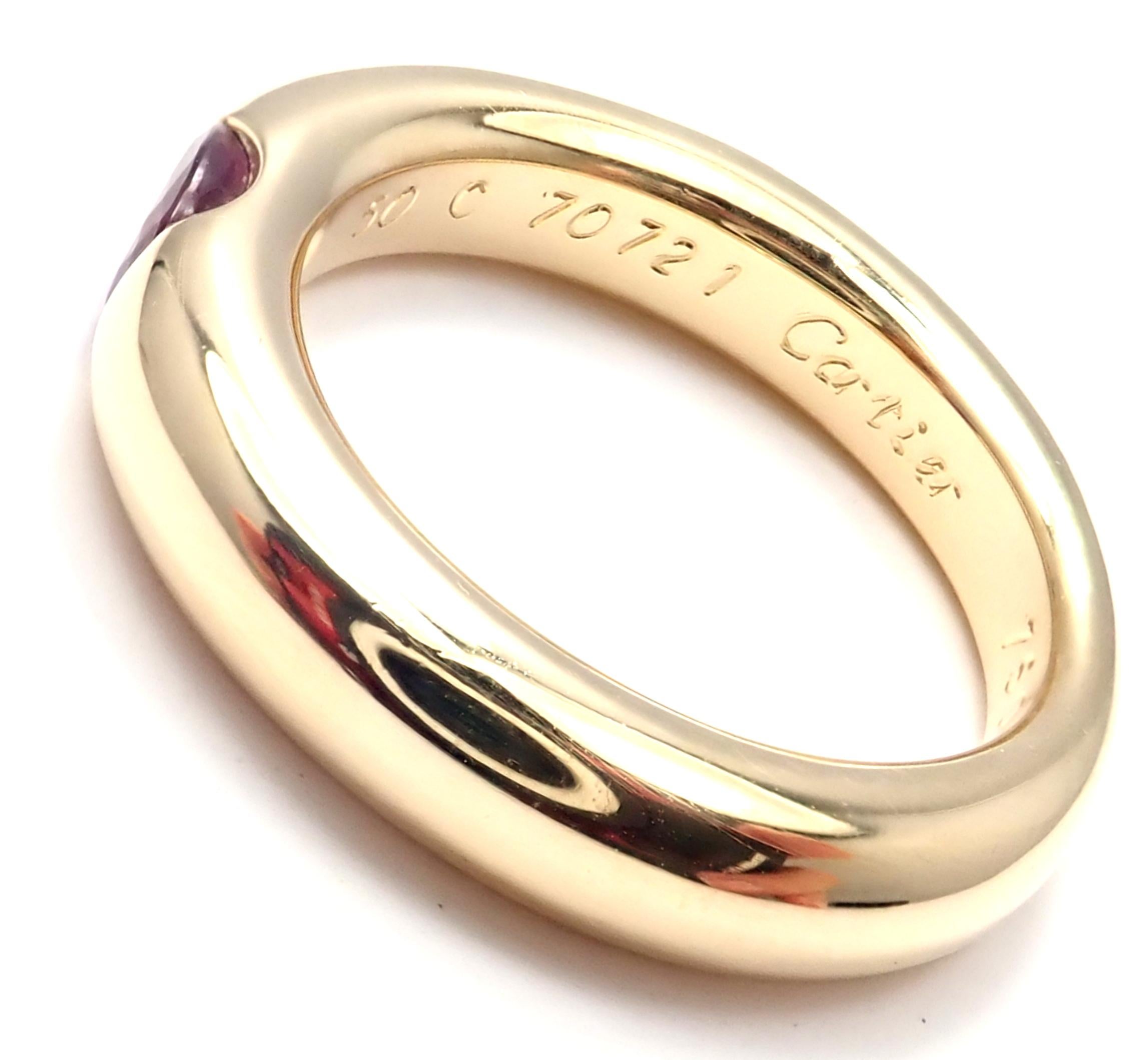 Cartier Ruby Ellipse Yellow Gold Band Ring 1