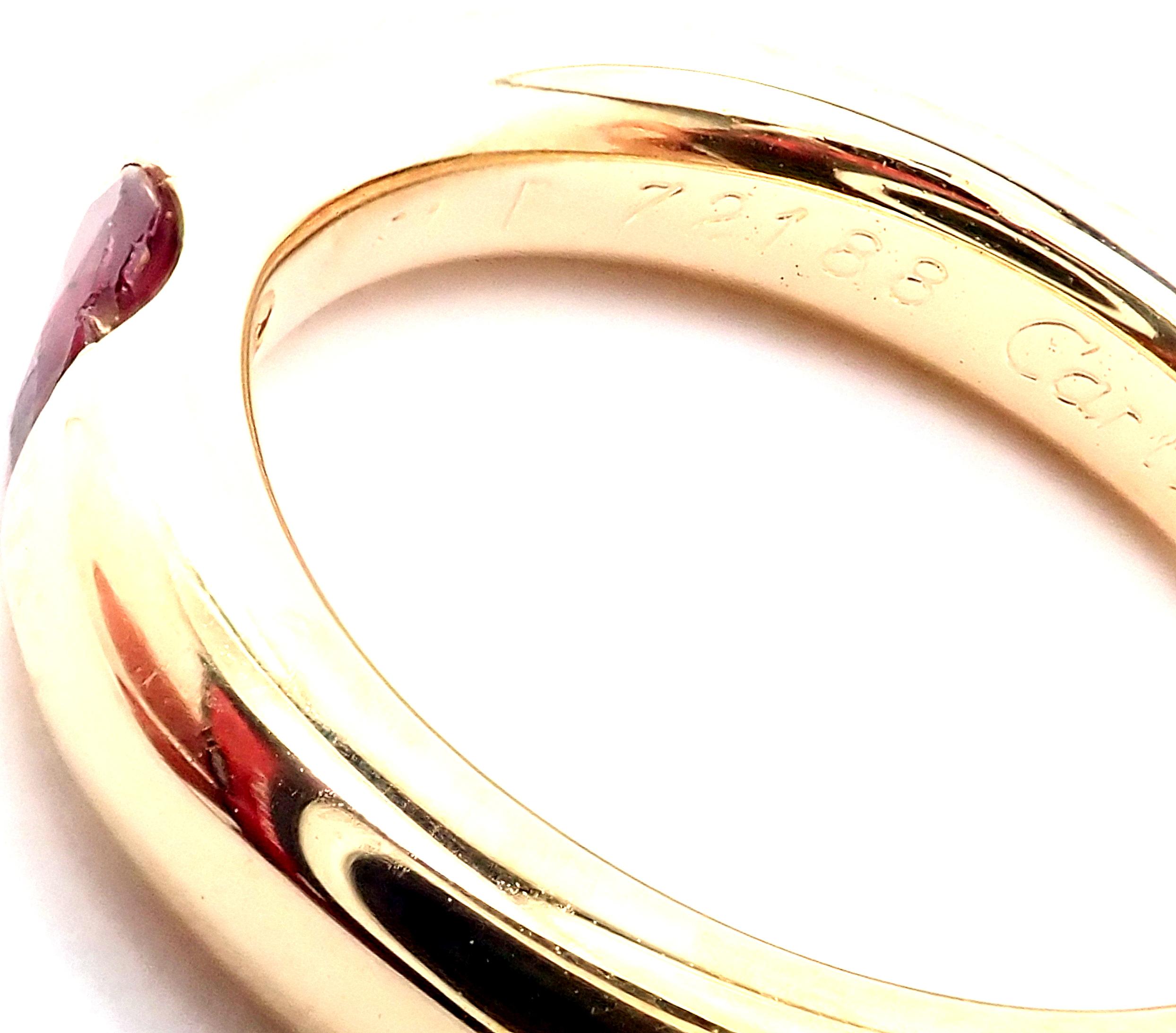 Oval Cut Cartier Ruby Ellipse Yellow Gold Band Ring