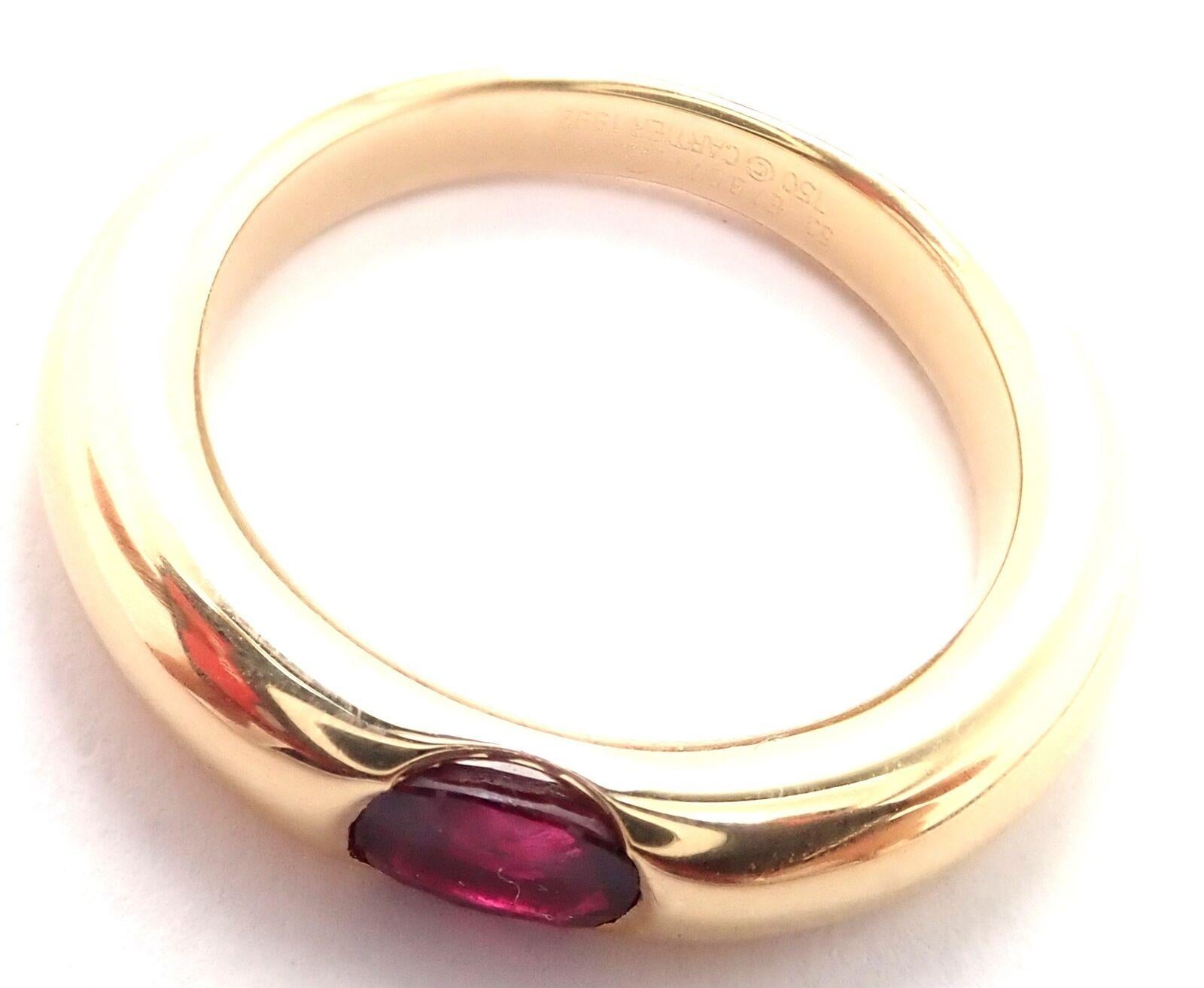 Cartier Ruby Ellipse Yellow Gold Band Ring 1