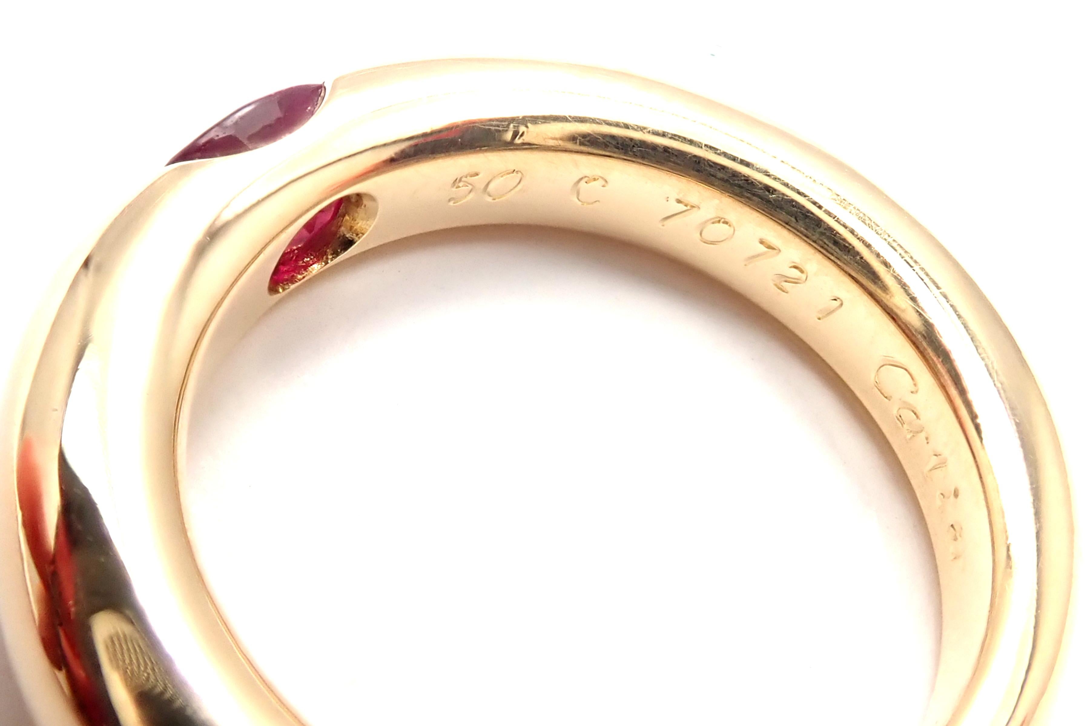 Cartier Ruby Ellipse Yellow Gold Band Ring 2