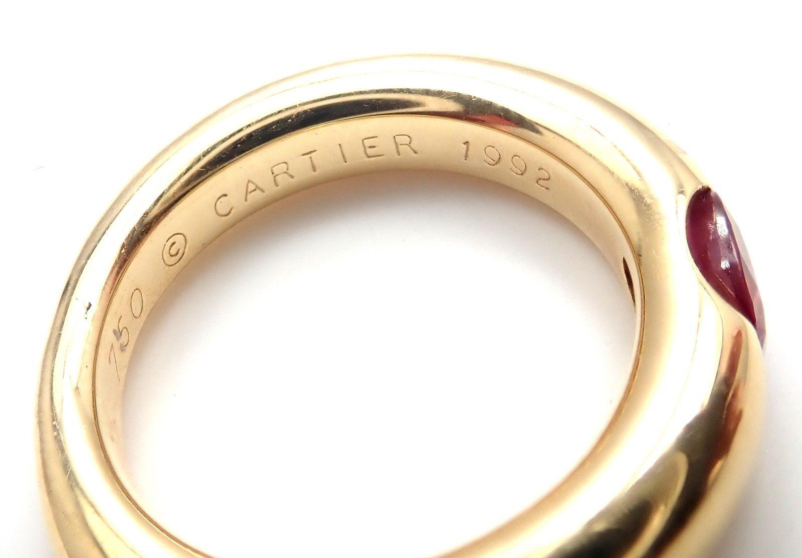 Cartier Ruby Ellipse Yellow Gold Band Ring 3