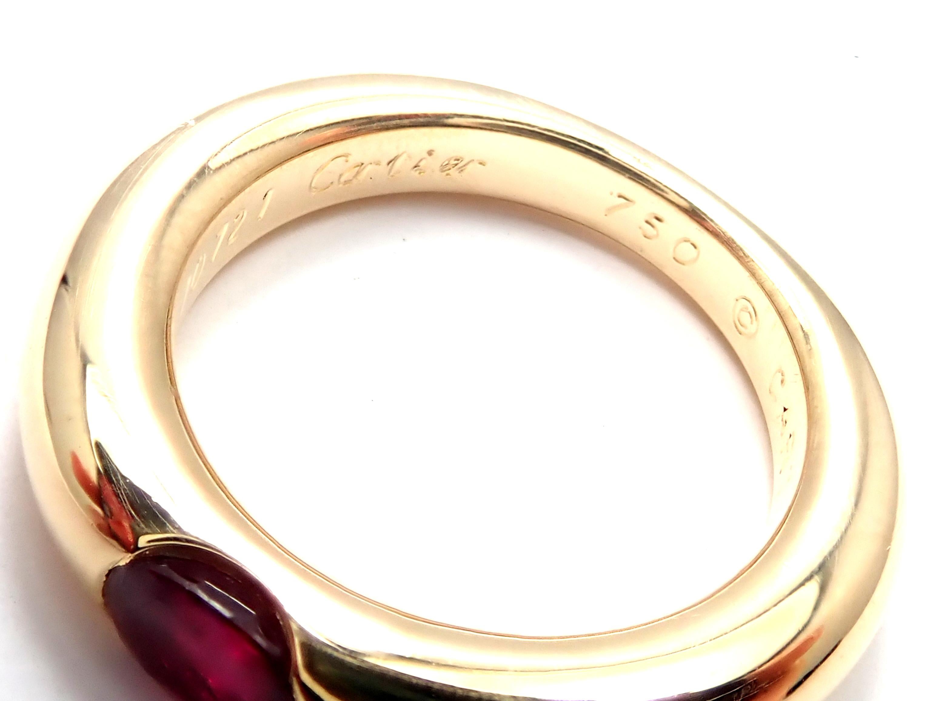 Cartier Ruby Ellipse Yellow Gold Band Ring 3