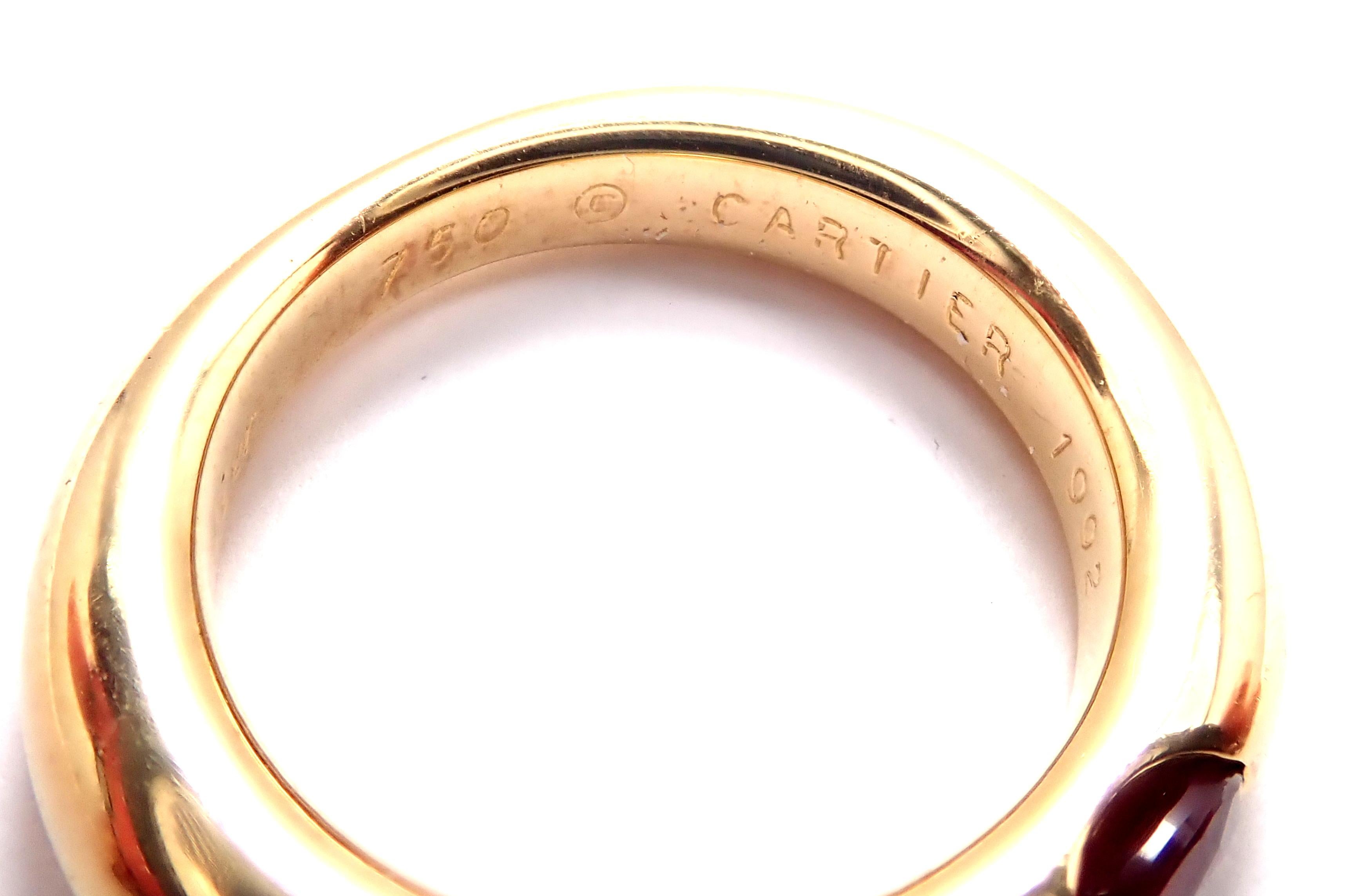 Cartier Ruby Ellipse Yellow Gold Band Ring 4