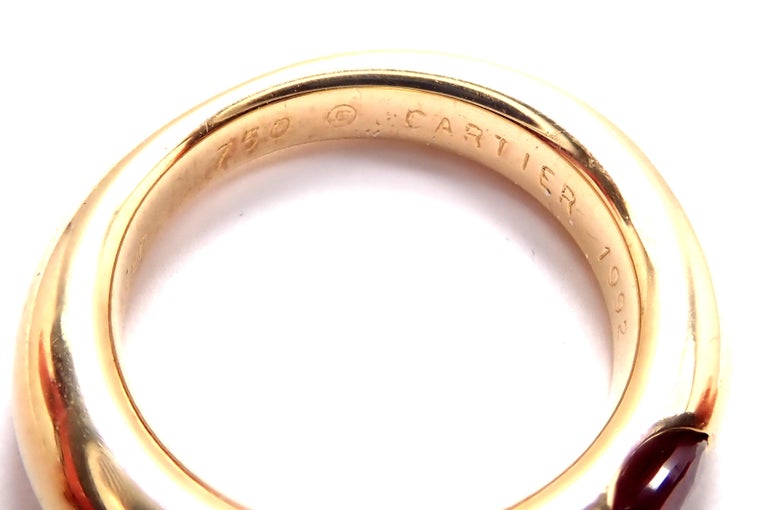Cartier Ruby Ellipse Yellow Gold Band Ring at 1stDibs
