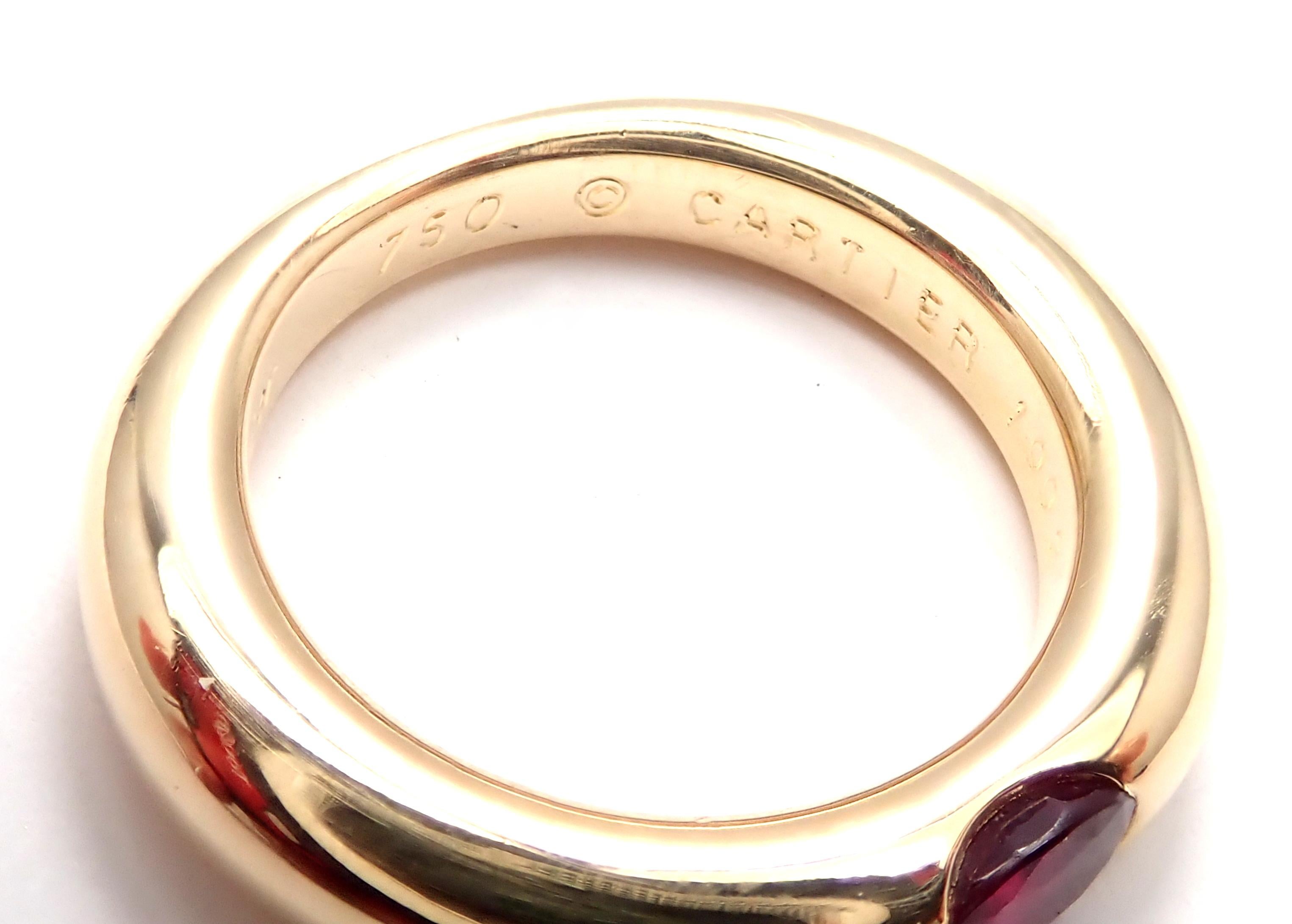 Cartier Ruby Ellipse Yellow Gold Band Ring 4