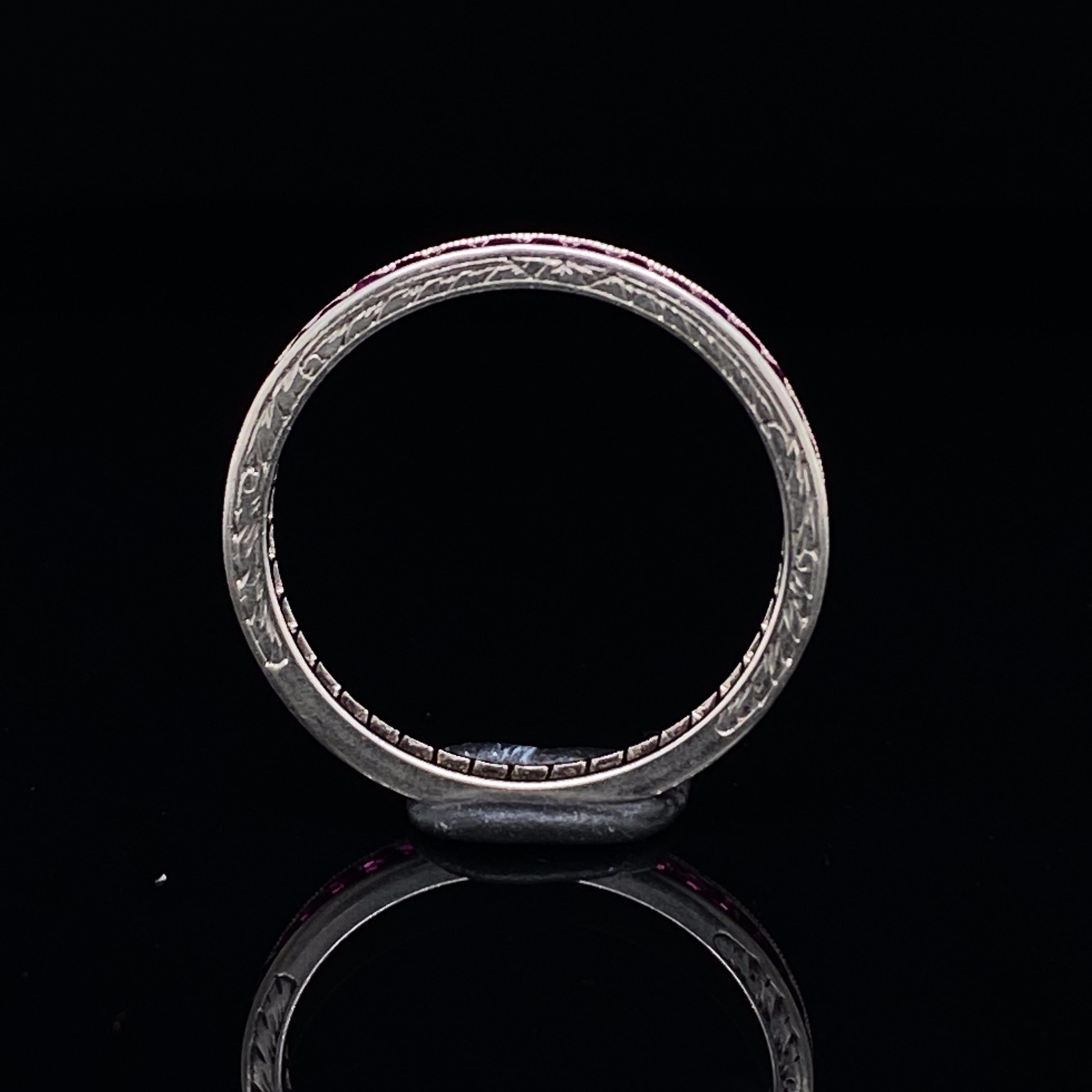 Cartier Ruby Full Eternity Ring Platinum In Good Condition In London, GB