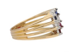 Cartier Ruby, Sapphire and Diamond Cocktail Ring, circa 1975