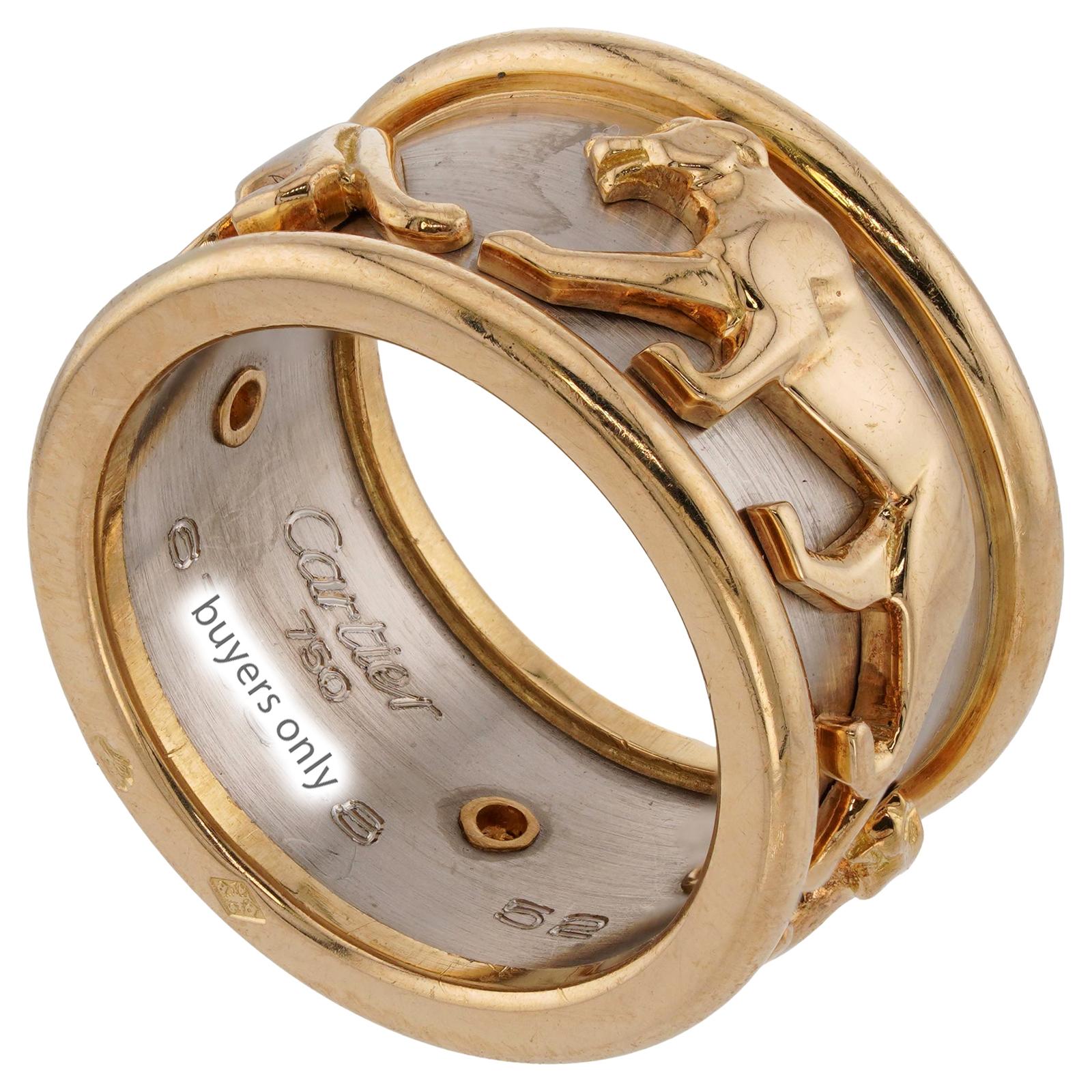 CARTIER Running Panthere 18k Zweifarbiger Goldbandring mit laufendem Panthere 1