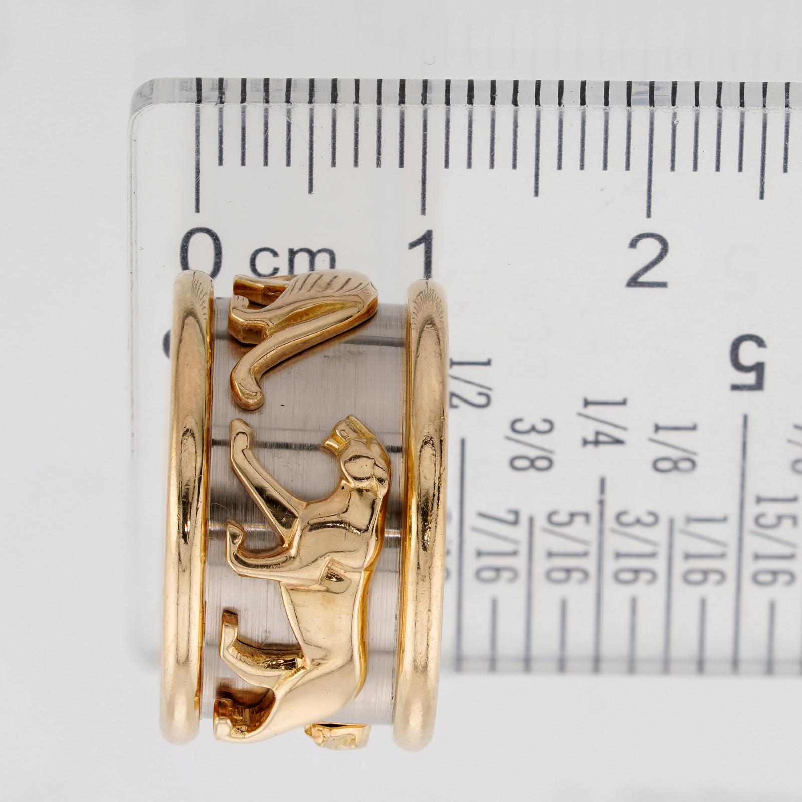CARTIER Running Panthere 18k Zweifarbiger Goldbandring mit laufendem Panthere 2