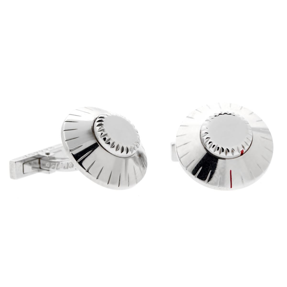 Cartier Safe Combination White Gold Cufflinks In Excellent Condition For Sale In Feasterville, PA