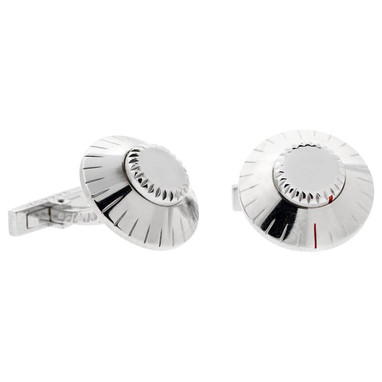 Cartier Safe Combination White Gold Cufflinks For Sale