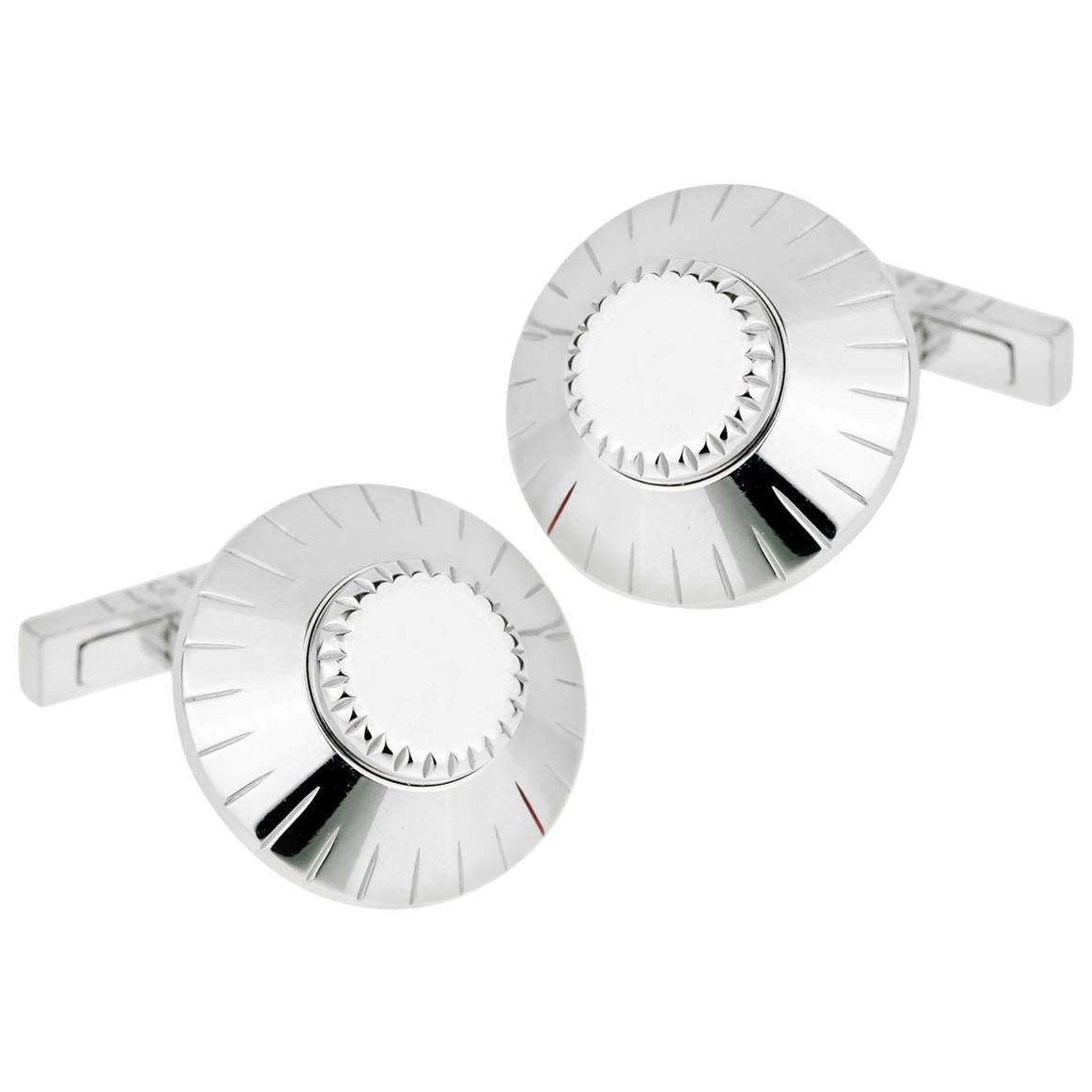 Cartier Safe Lock Combination White Gold Cufflinks For Sale