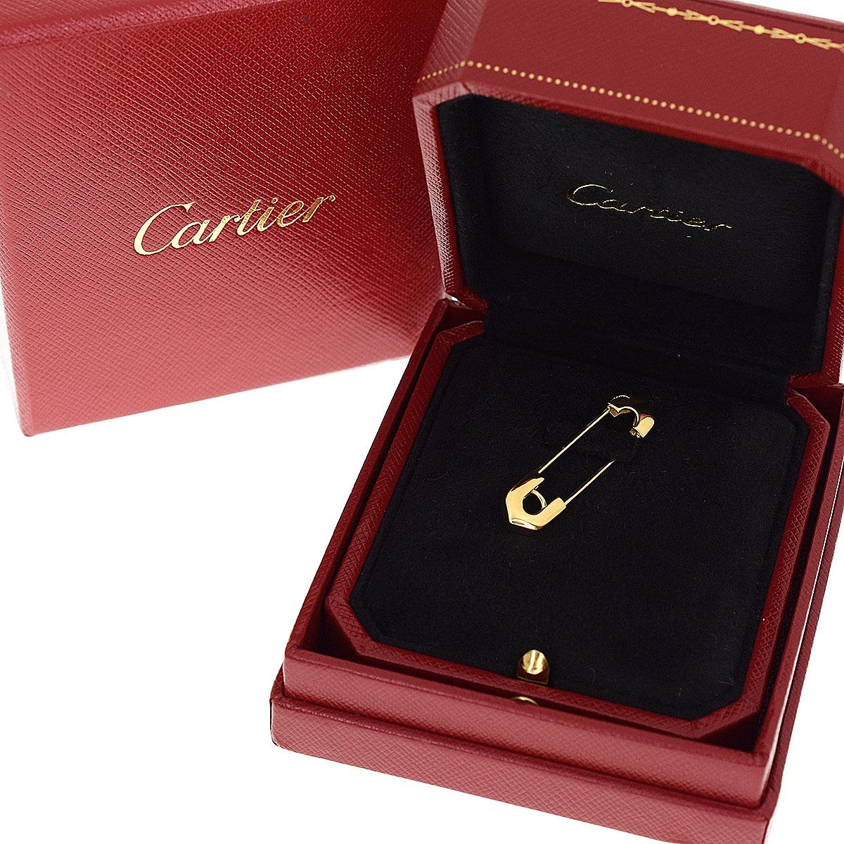 Cartier Safety Pin 18 Karat Yellow Gold Brooch 2