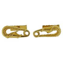 Cartier Safety Pin 18k Yellow Gold Cufflinks