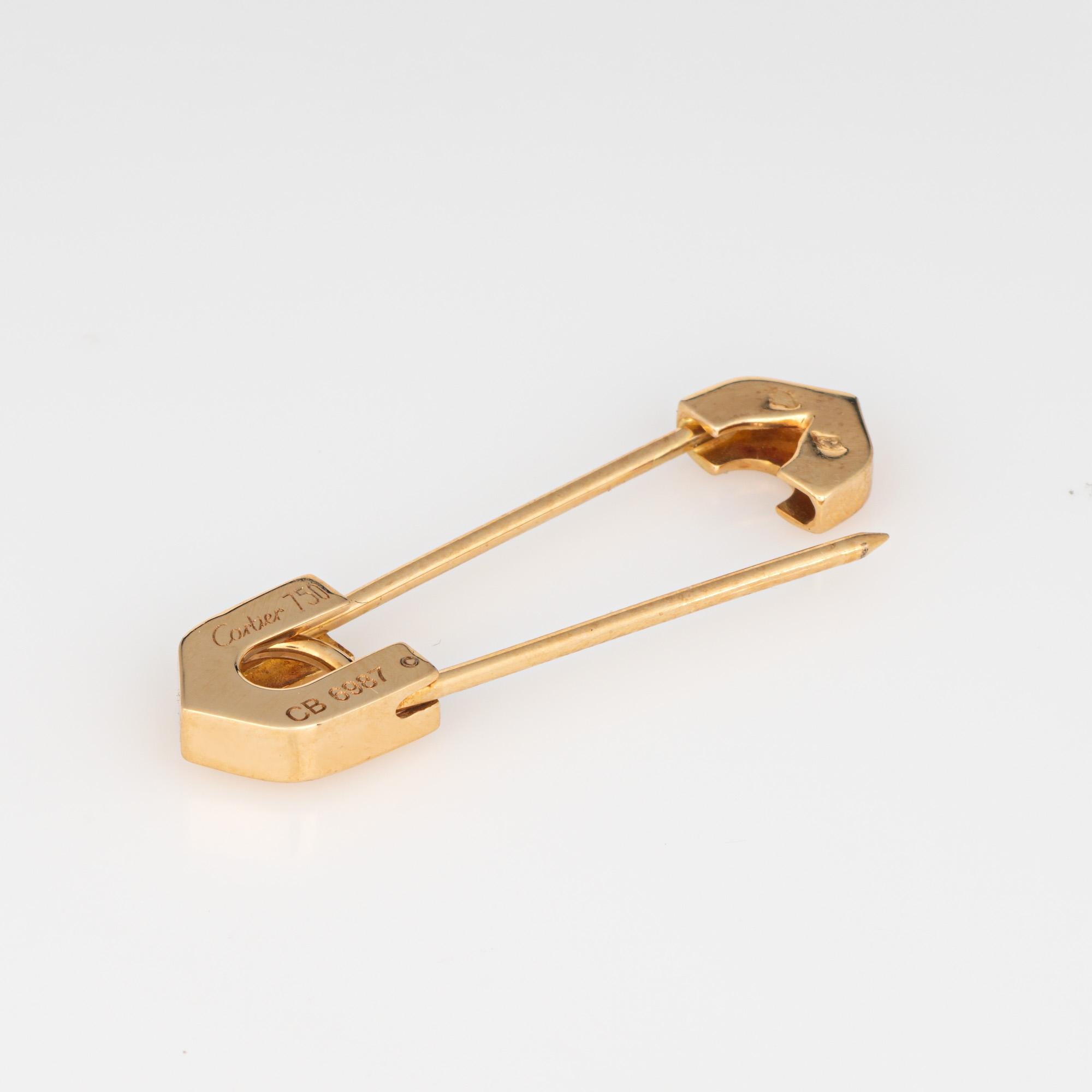 Cartier Sicherheitsnadel c2004 COA Vintage 18k Gelbgold Anhänger Brosche Signiert (Zeitgenössisch) im Angebot