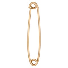 Cartier Safety Pin Vintage 14k Yellow Gold Pendant or Brooch Signed Jewelry
