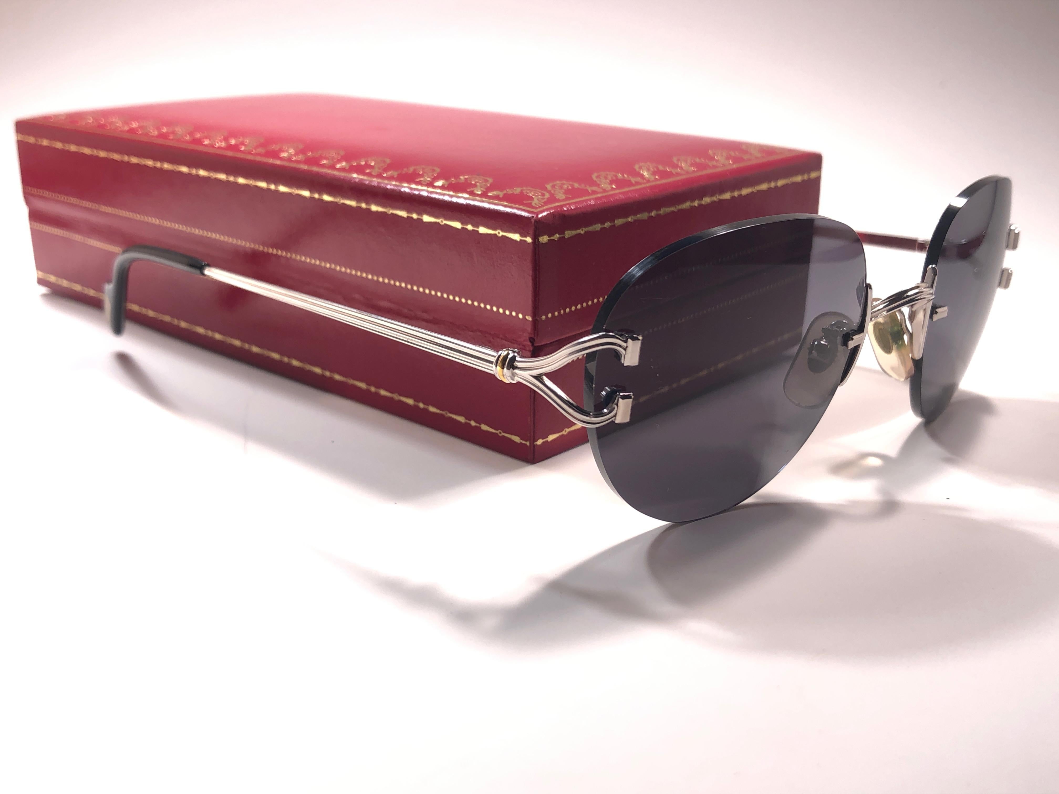 Cartier Salisbury Rimless Platine Special Edition 51mm France Sunglasses In New Condition In Baleares, Baleares