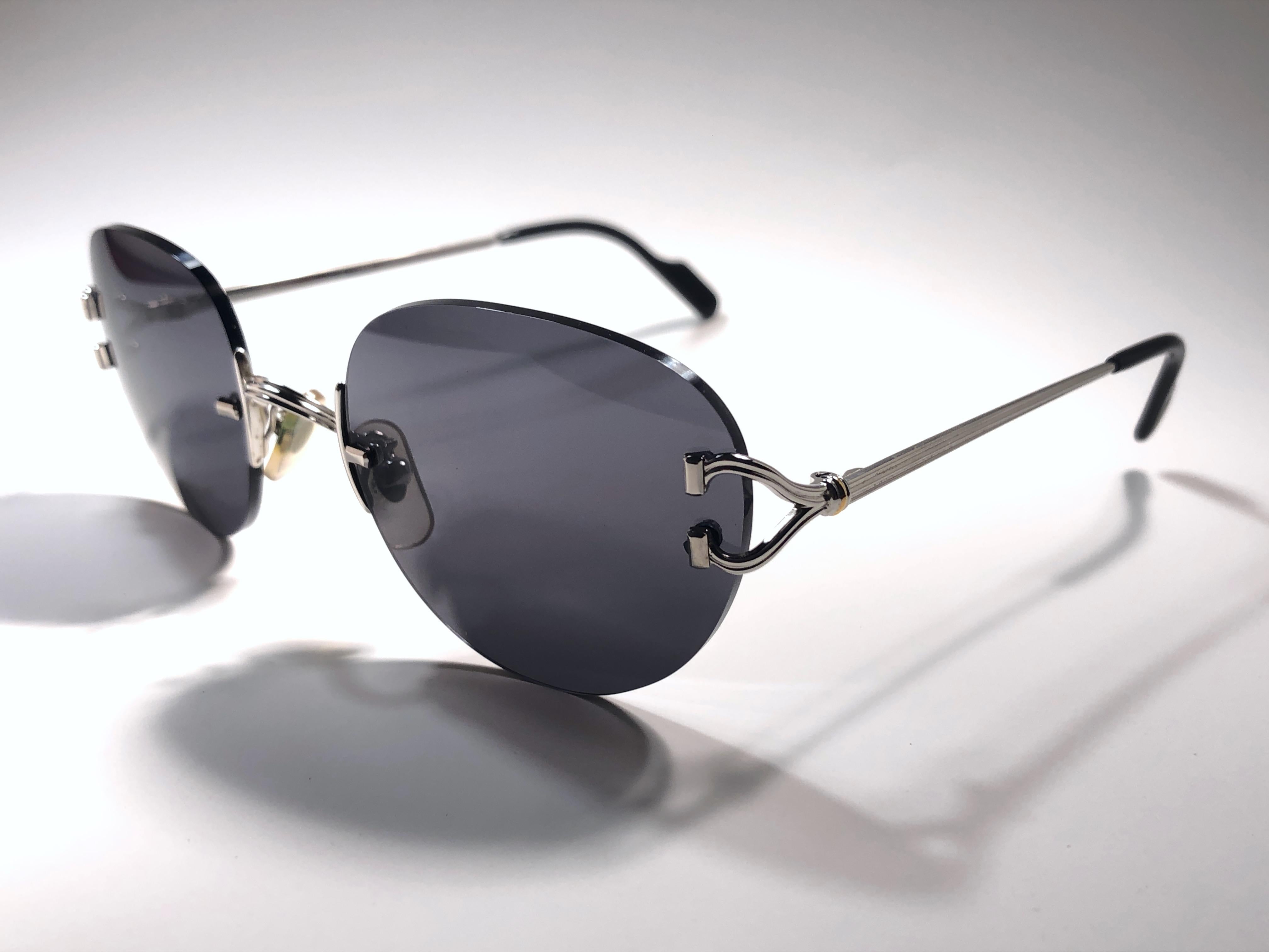 Cartier Salisbury Rimless Platine Special Edition 51mm France Sunglasses 2