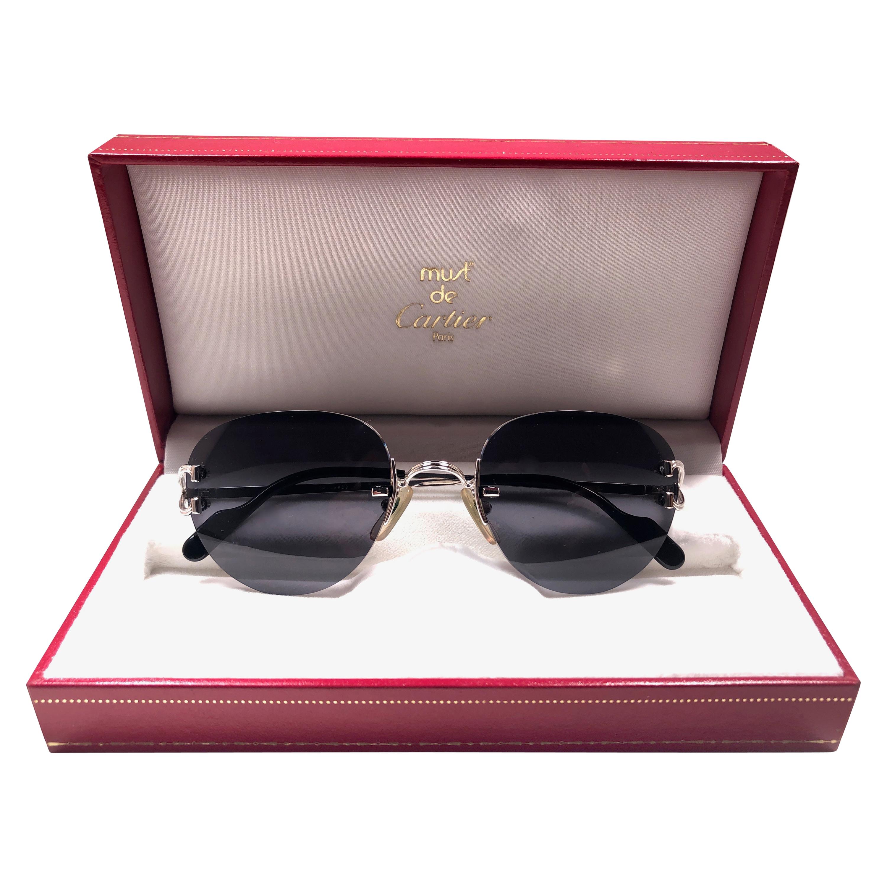 Cartier Salisbury Rimless Platine Special Edition 51mm France Sunglasses