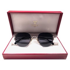 Vintage Cartier Salisbury Rimless Platine Special Edition 51mm France Sunglasses