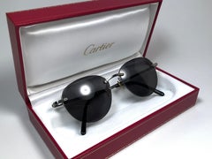 Cartier Salisbury Rimless Titanium 51mm Dark Grey Lens France Sunglasses