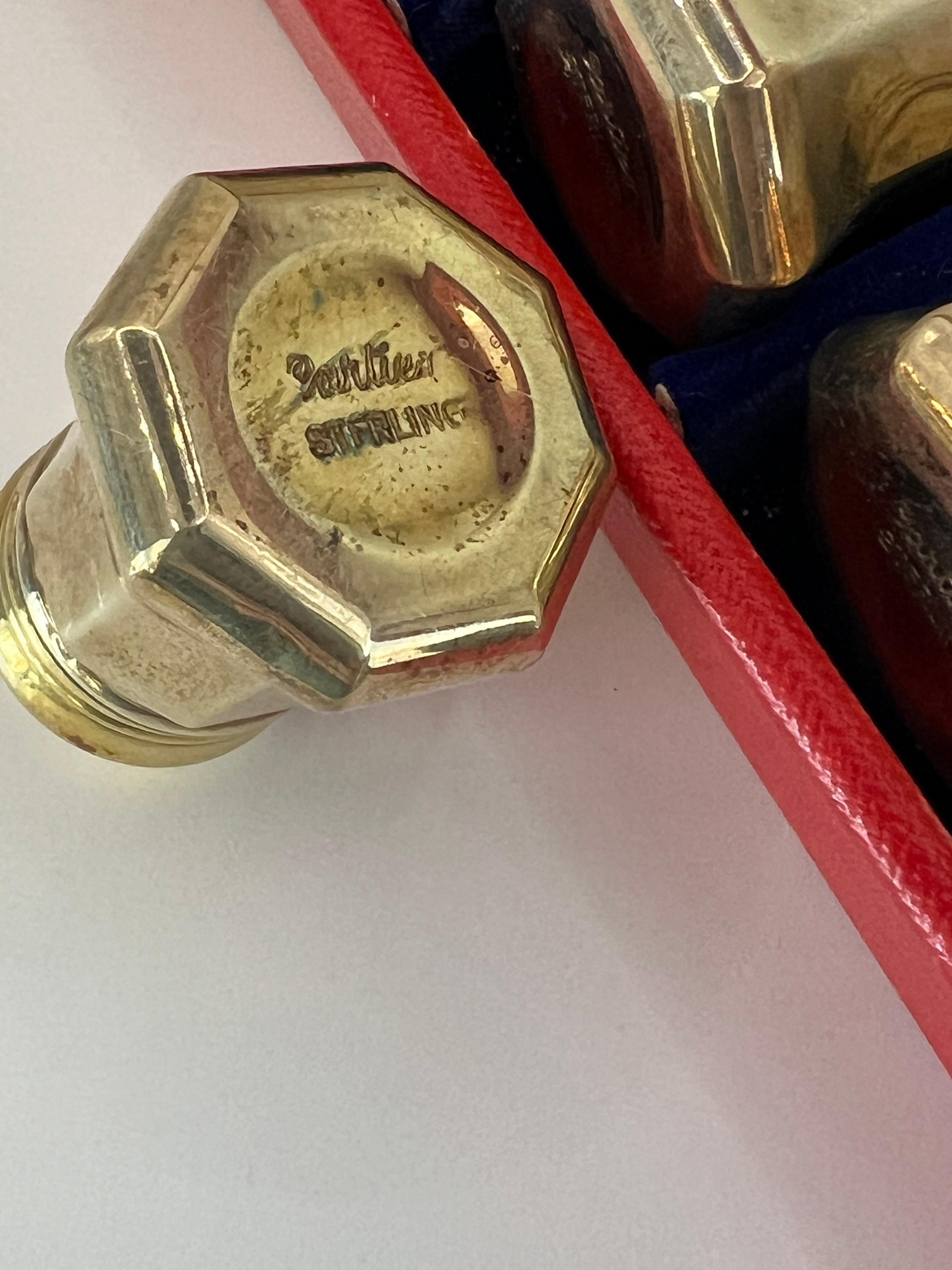 Cartier Salz- & Pfefferstreuer Sterling Silber Original Box ca' 1960's (Mitte des 20. Jahrhunderts) im Angebot