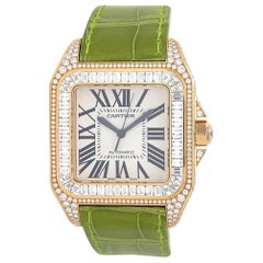 Cartier Santos 100 18 Karat Yellow Gold Automatic Men's Watch 2857