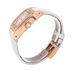Cartier Santos 100 18k Rose Gold Diamond Bezel Automatic Ladies Watch WM50450M