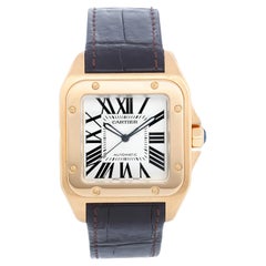 Montre homme Cartier Santos 100 en or jaune 18 carats Ref 2657 W20071Y1