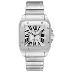 Cartier Santos 100 Automatic Large Steel Mens Watch W200737G Box Papers