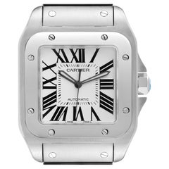 Cartier Santos 100 Automatic Large Steel Mens Watch W200737G Box Papers