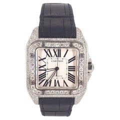 Cartier Santos 100 Automatic Watch with Diamonds
