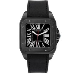 Cartier Santos 100 Carbon ADLC Coated Steel Mens Watch WSSA0006