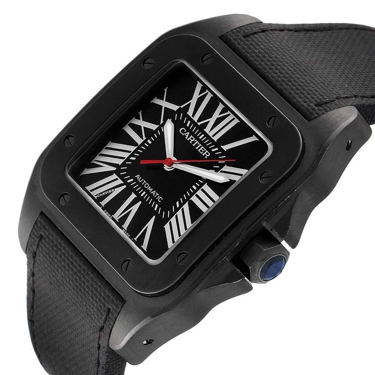 Cartier santos 100 carbon black diamond Clearance