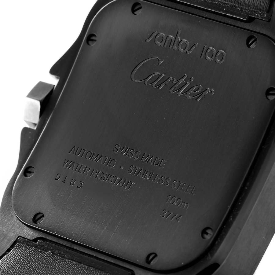 Cartier Santos 100 Carbon ADLC Coated Steel Mens Watch WSSA0006 2
