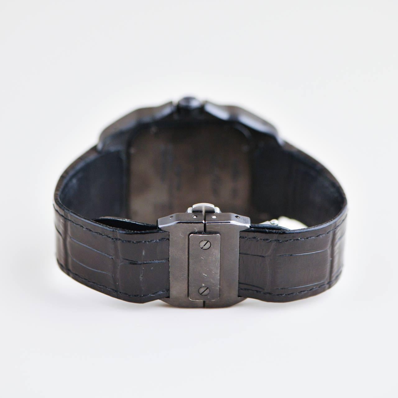 Cartier Santos 100 Carbon Automatikuhr großes Modell WSSA0006 2