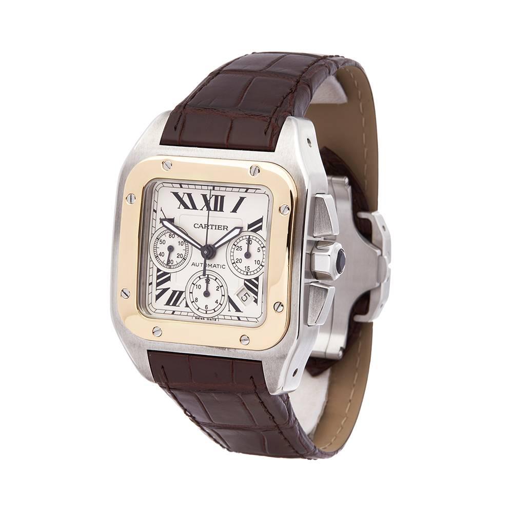 Ref: W5201
Manufacturer: Cartier
Model: Santos 100
Model Ref: 2740
Age: 
Gender: Mens
Complete With: Xupes Presentation Box
Dial: White Roman 
Glass: Sapphire Crystal
Movement: Automatic
Water Resistance: To Manufacturers Specifications
Case: