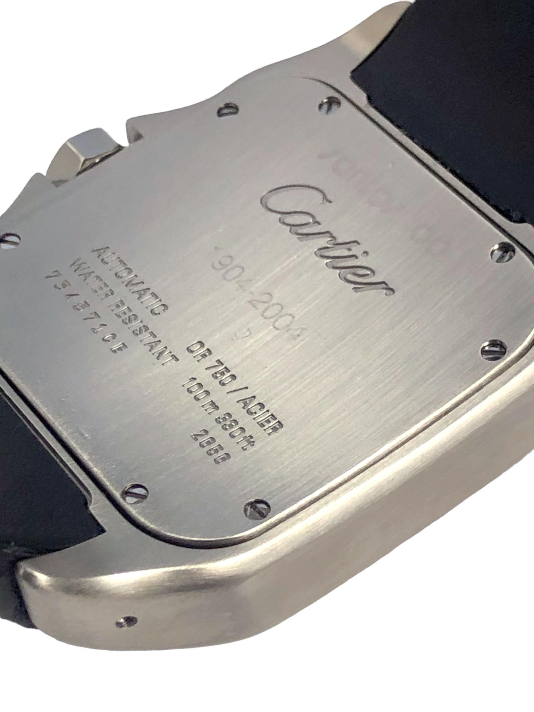 Montre-bracelet Cartier Santos 100 Jumbo 18 carats et quartz acier Excellent état - En vente à Chicago, IL