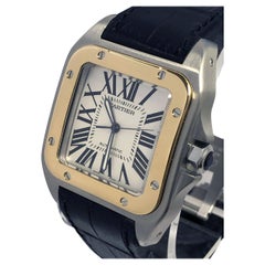 Cartier Santos 100 Jumbo 18K e Steele Orologio da polso al quarzo