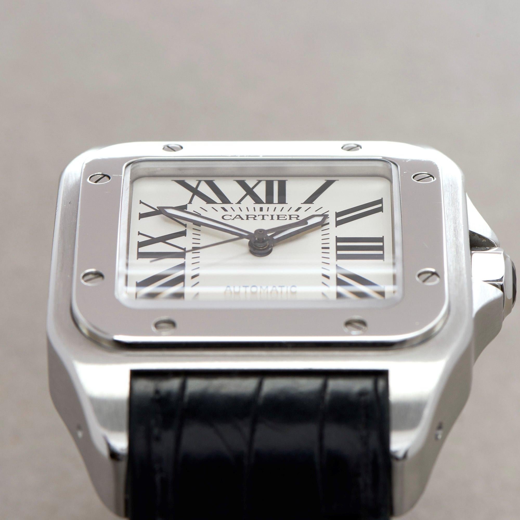 Cartier Santos 100 Men Stainless Steel 0 Watch In Excellent Condition For Sale In Bishops Stortford, Hertfordshire