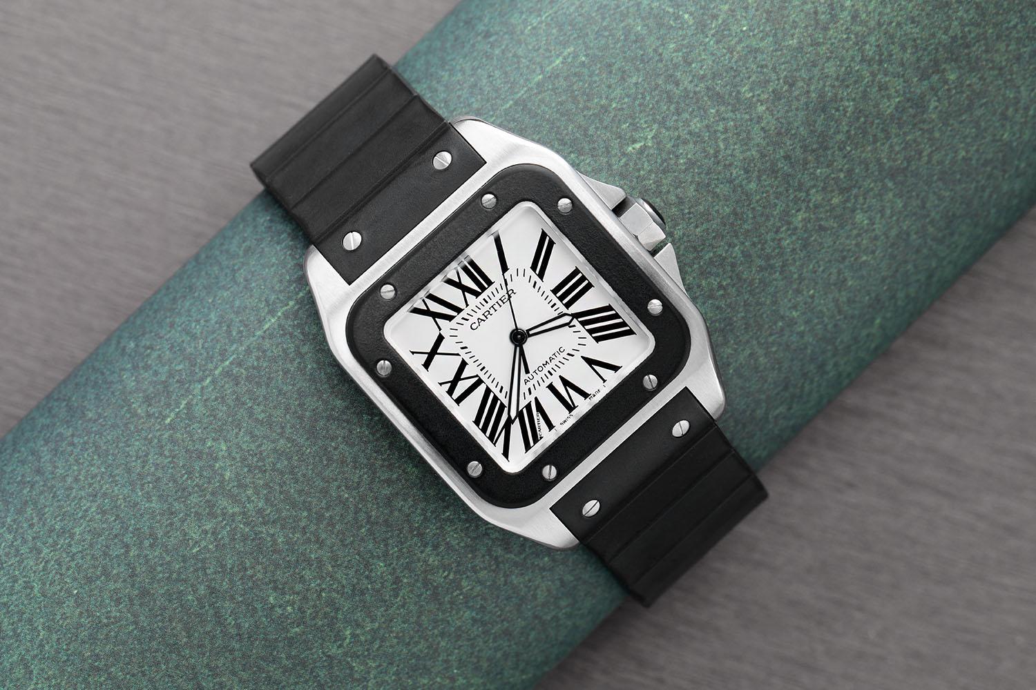 cartier santos rubber strap