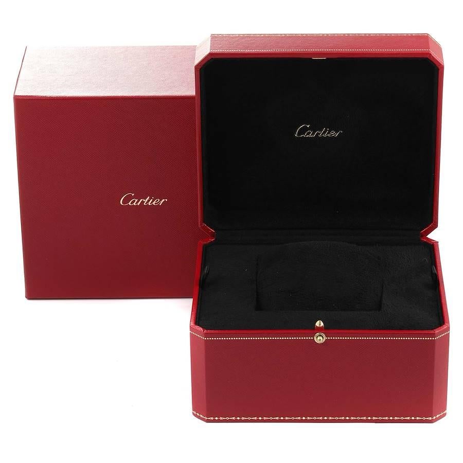 Cartier Santos 100 Midsize Rose Gold Silver Dial Mens Watch W20108Y1 For Sale 1