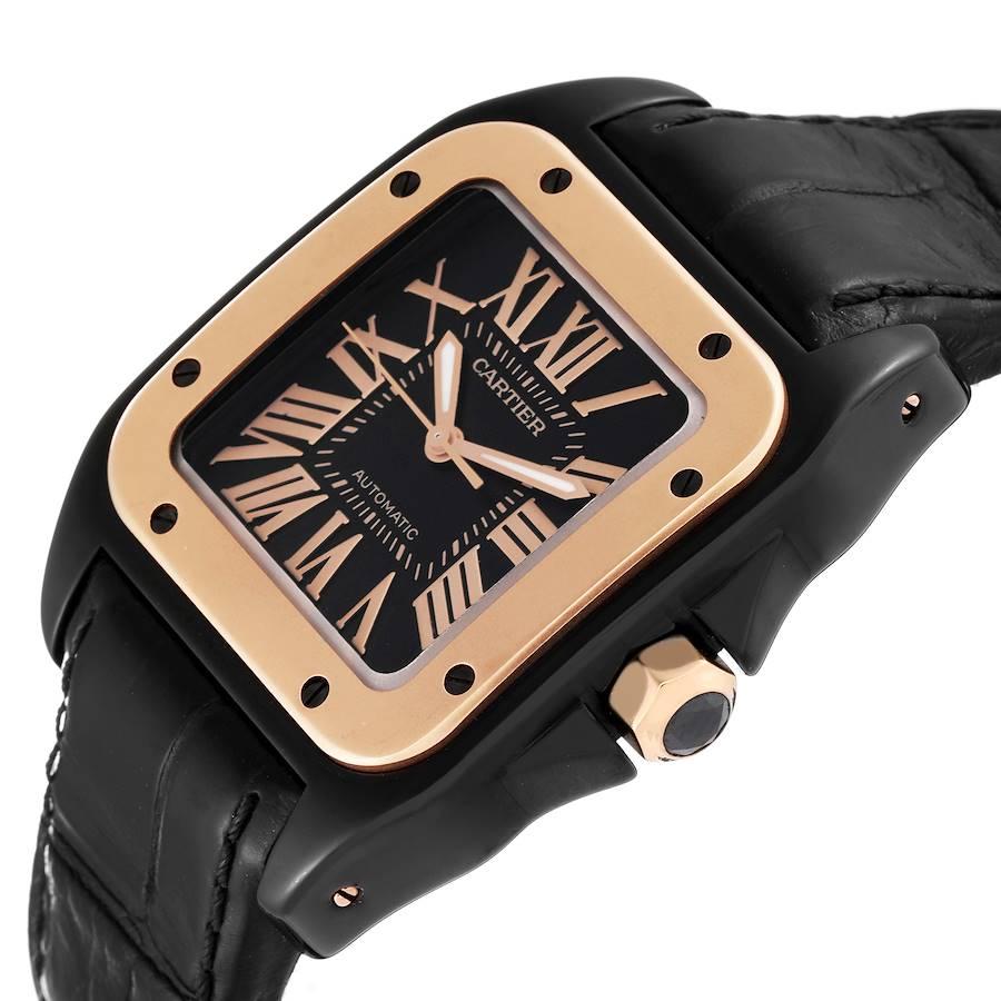 Cartier Santos 100 PVD Stahl Roségold Midsize Herrenuhr W2020009 2