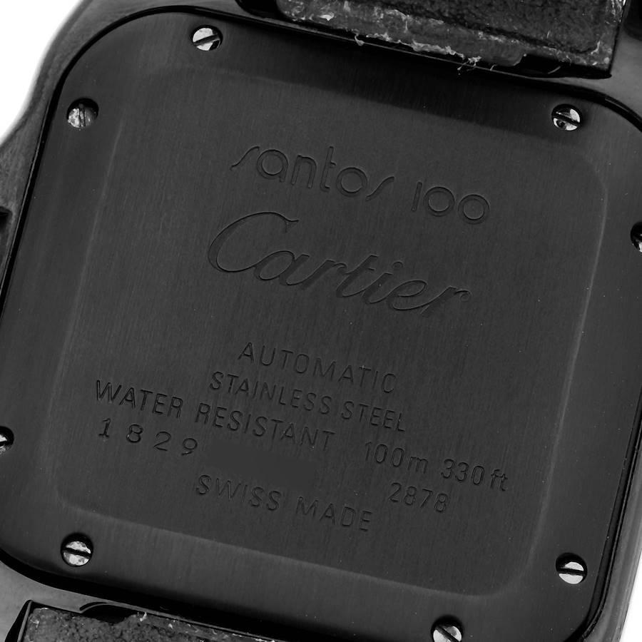 Cartier Santos 100 PVD Steel Rose Gold Midsize Mens Watch W2020009 In Excellent Condition In Atlanta, GA